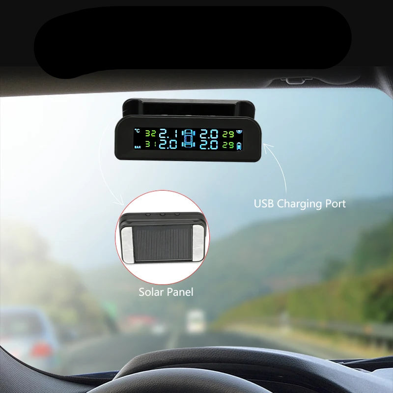 Sistema de Monitoramento de Pressão de Pneu de Carro Energia Solar
