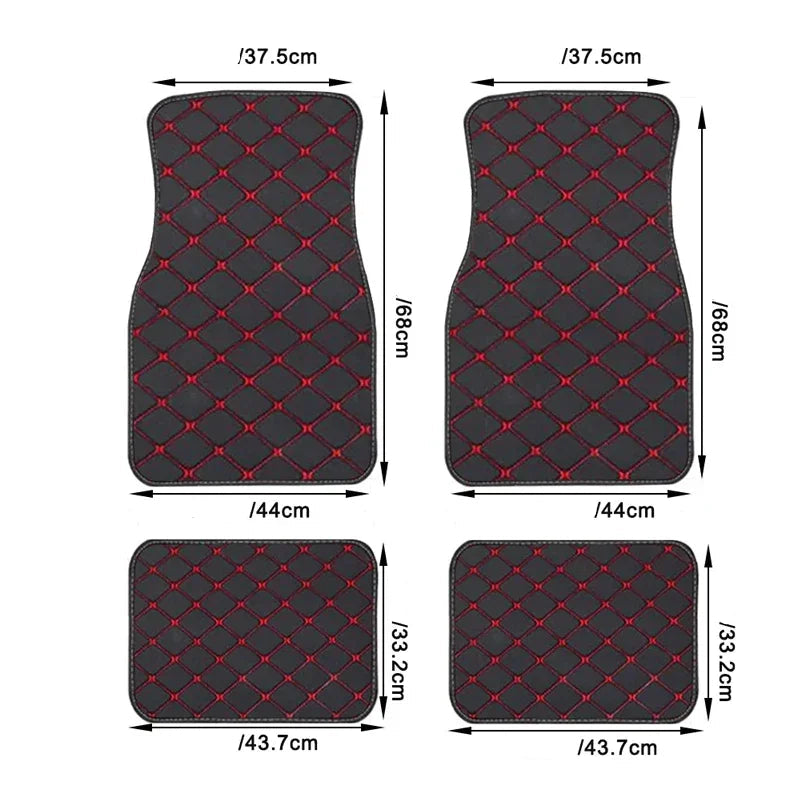 Tapetes de carro 4 peças universal couro PU à prova d'água