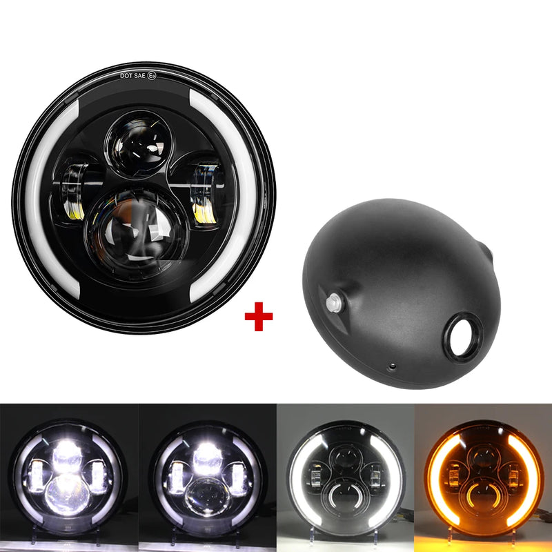 Farol universal Redondo em LED de 7 Polegadas