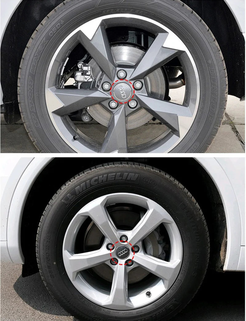 Tampas de Centro de Roda de Carro para Audi 4 Peças