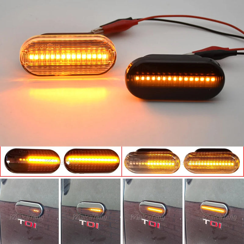 Lampadas Pisca de Led Laterais sequencial Bora Golf Passat Polo Ibiza 2 Peças Dinâmico