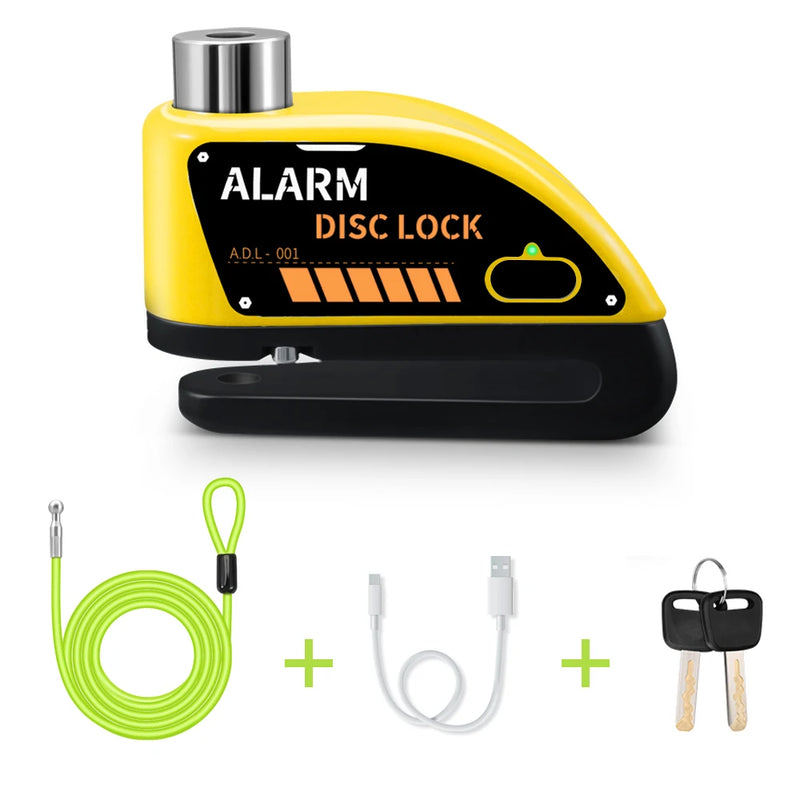 Trava de Disco a Prova D`água com Alarme Anti-Roubo de 110db