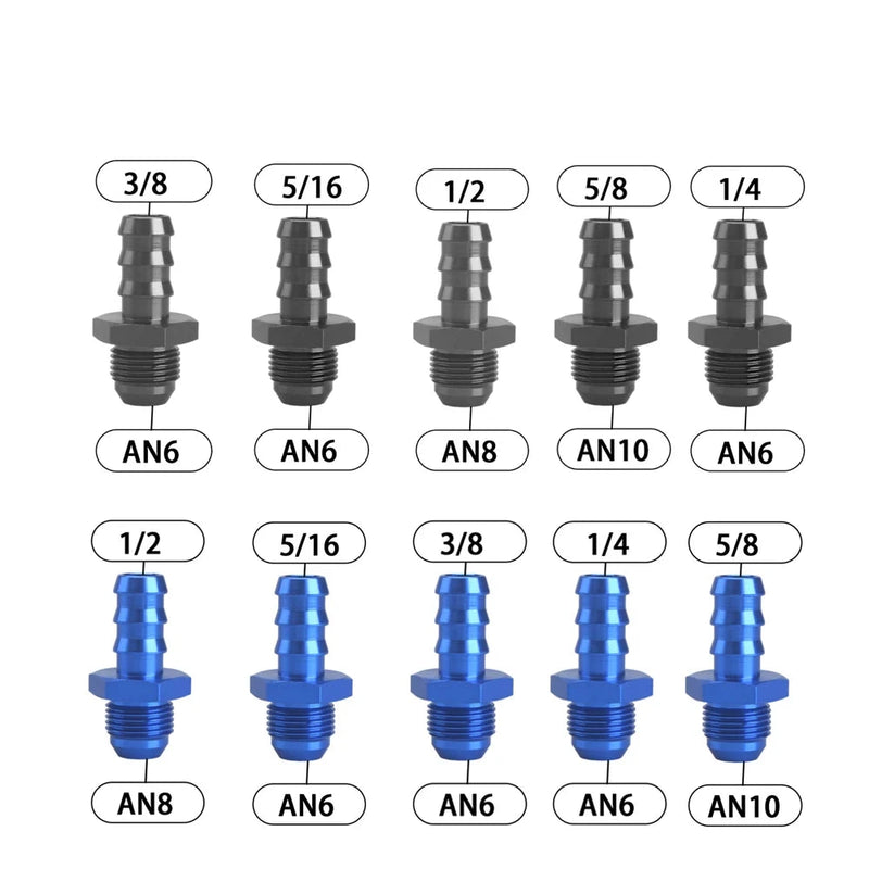 Nipe de Conexão 6AN 8AN Macho 3/8 5/16 1/2 Encaixe Reto AN6 3/8" AN6 5/16" AN8 1/2"