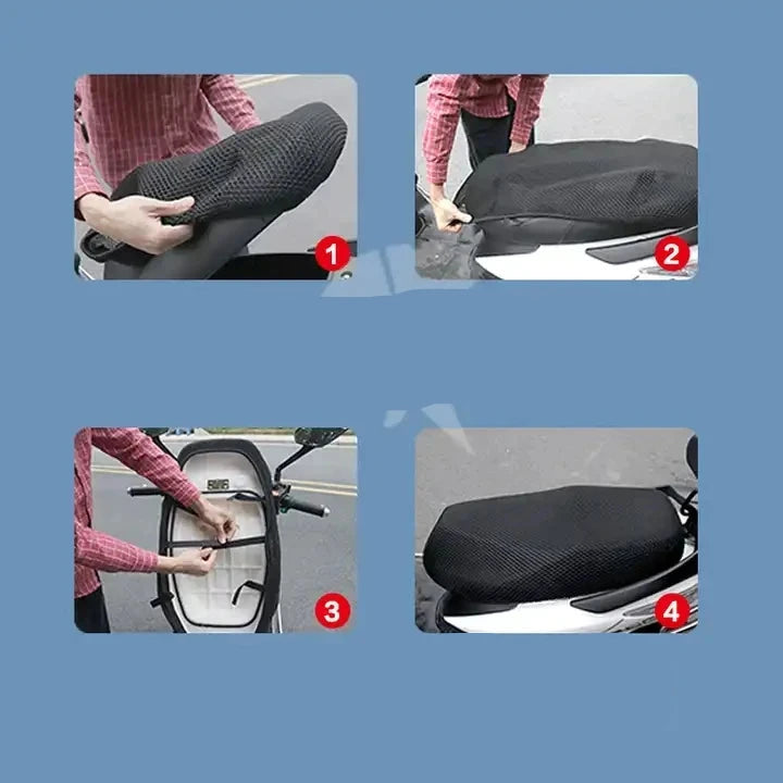 Capa de Assento de Motocicleta 3D Tipo Tela Vespirável Universal