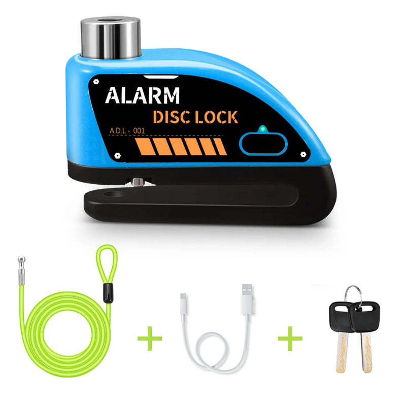 Trava de Disco a Prova D`água com Alarme Anti-Roubo de 110db