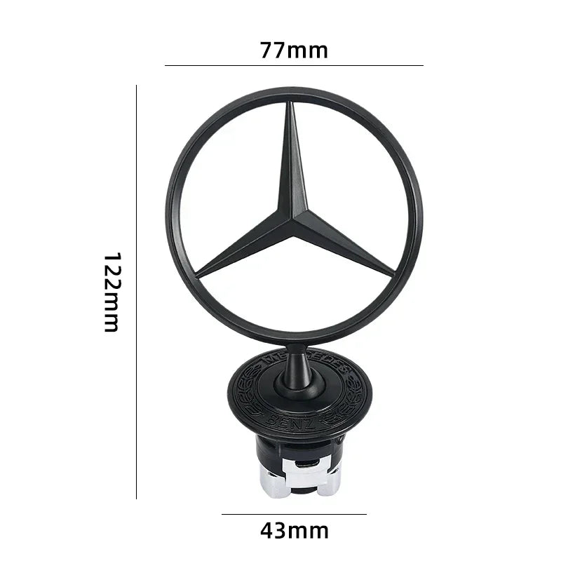 Emblema para capô de carro, logotipo cromado MERCEDES-BENZ