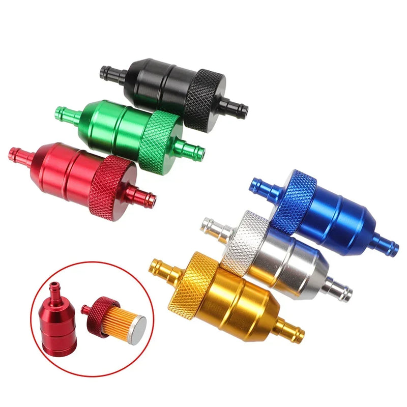 Filtro de Combustível Lavável Reutilizável para Motocicleta de Alumínio CNC de 8 mm