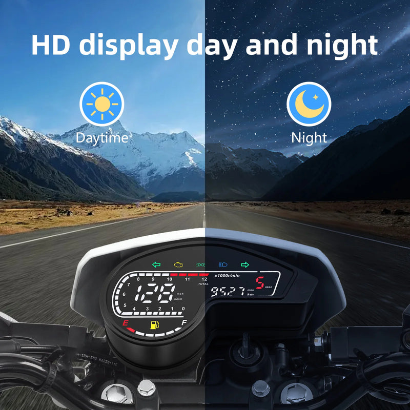 Velocímetro Painel digital Universal para Motocicletas em LED