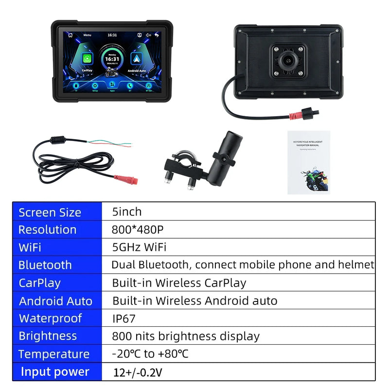 Velocimetro Painel Digital Carplay Android Prova D'Água para Motos