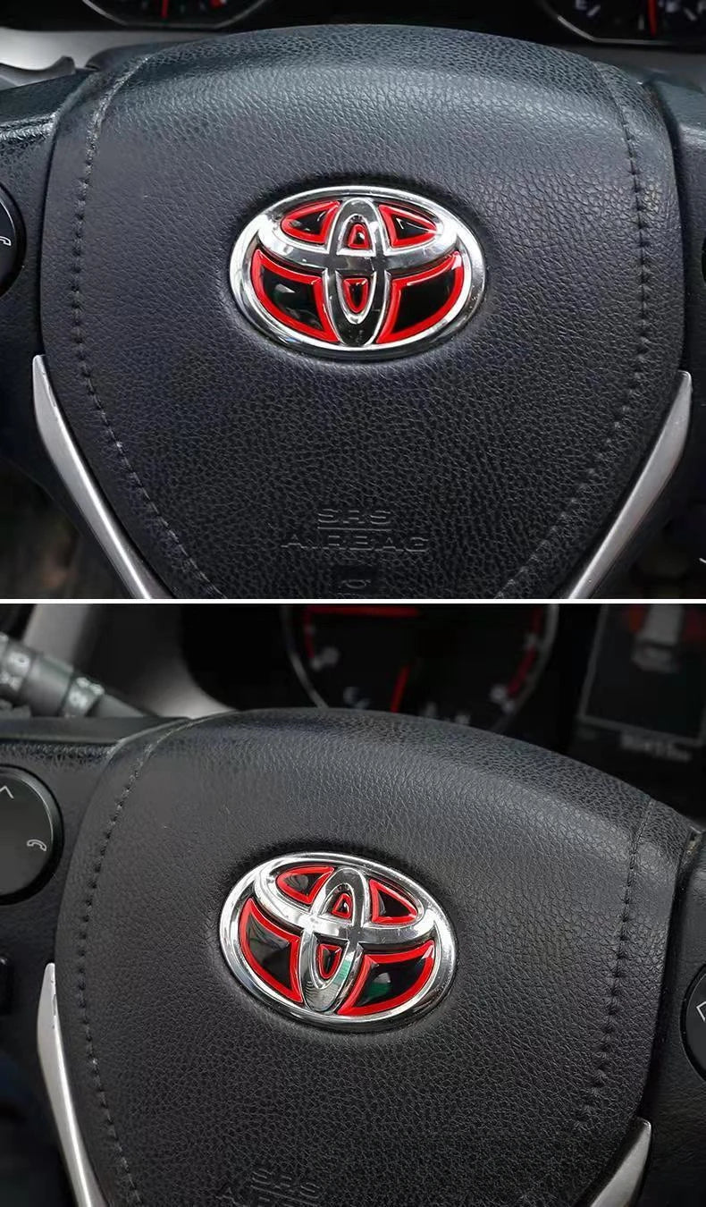 Adesivo Interno de Volante de Carro com acabamento em Fibra de Carbono para Toyota