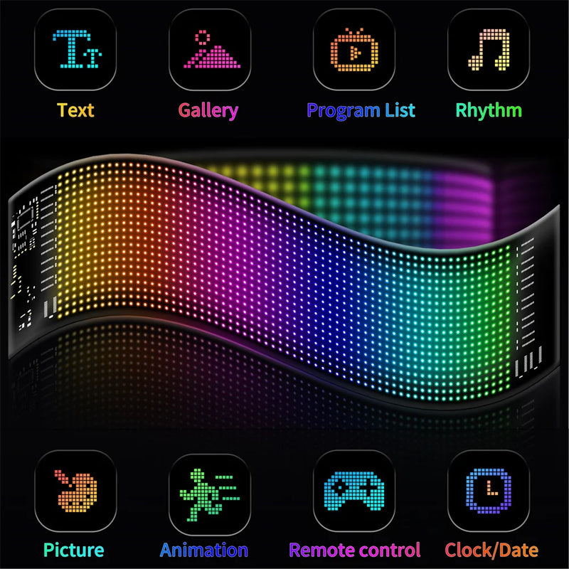 Painel de LED RGB Programável Bluetooth Flexível