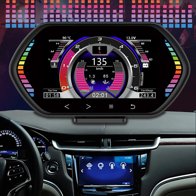 Velocímetro Painel Digital HUD OBD2 após 2008