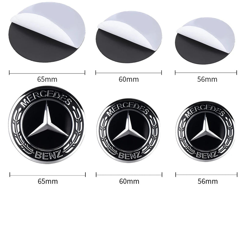 Adesivo Tampas de Cubo de Roda para Mercedes Benz 4 peças 56mm