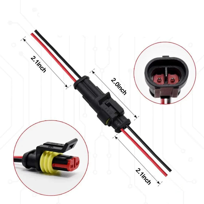 Conector à prova d'água Macho e Fêmea 2 pinos