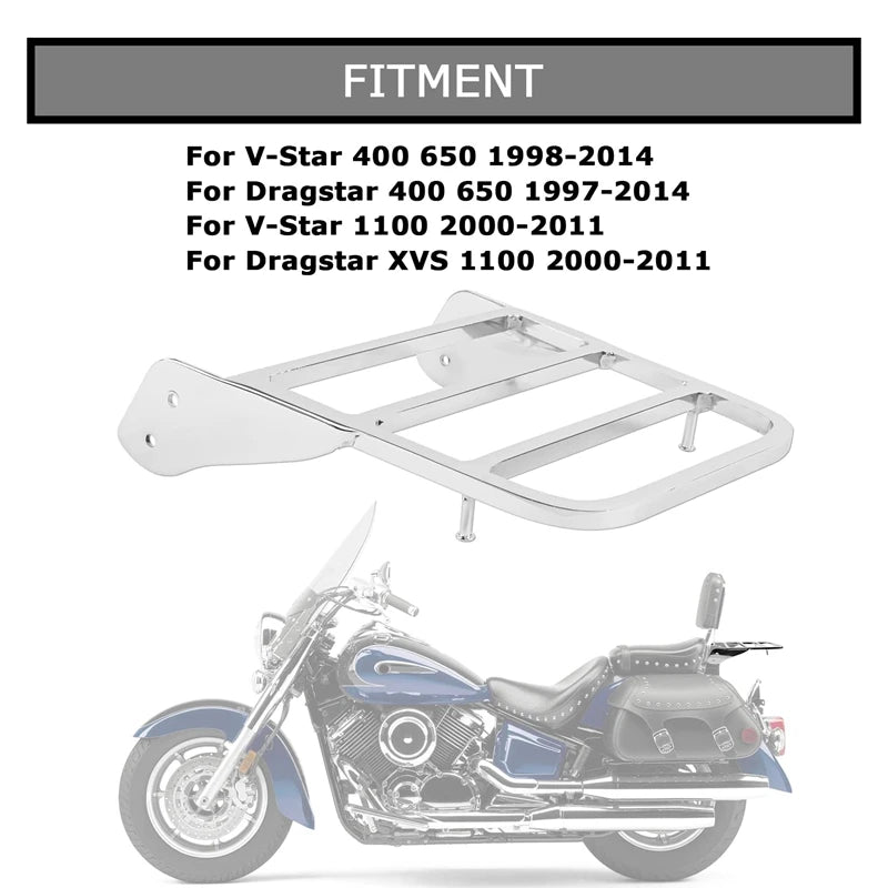 Encosto de Aço para Motocicleta Yamaha V-Star 400 650 1100 Dragstar 400 650 XVS 1100