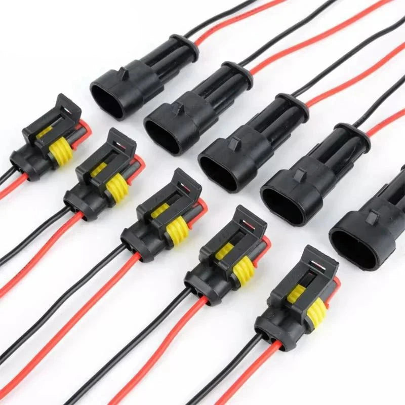 Conector elétrico macho e fêmea à prova d'água plugues modo de 2 pinos com fio