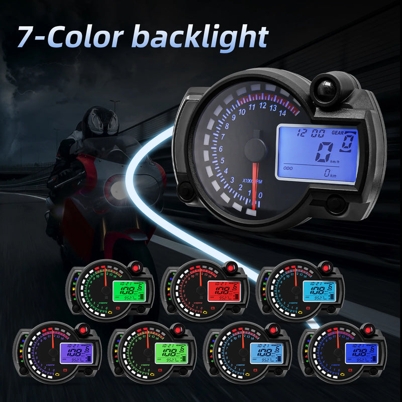 Velocímetro Painel Digital universal em Led LDC com Over Speed