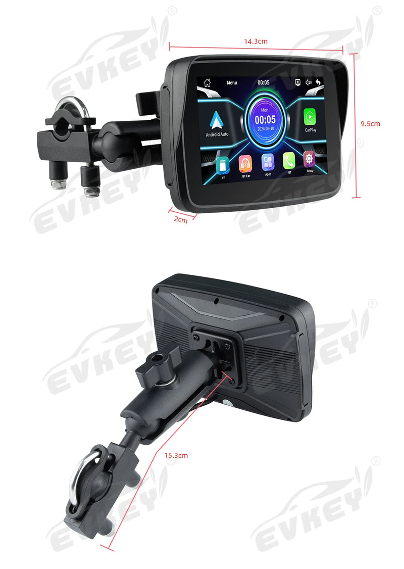 Velocimetro Painel Digital Carplay Android Prova D'Água para Motos
