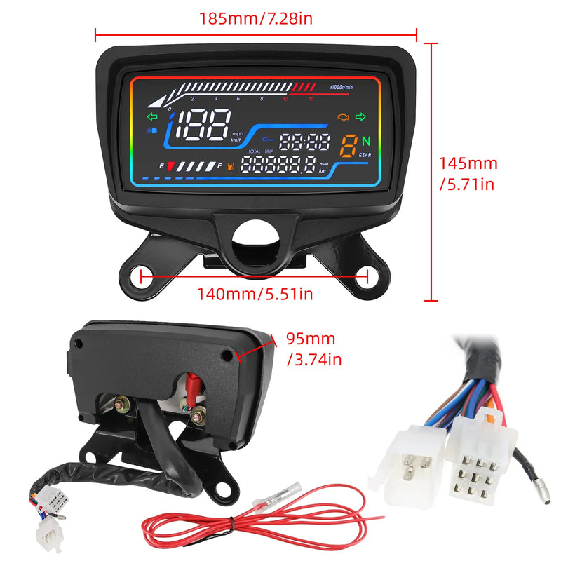 Velocímetro Painel Digital com Furo de Chave para Honda CG125-150