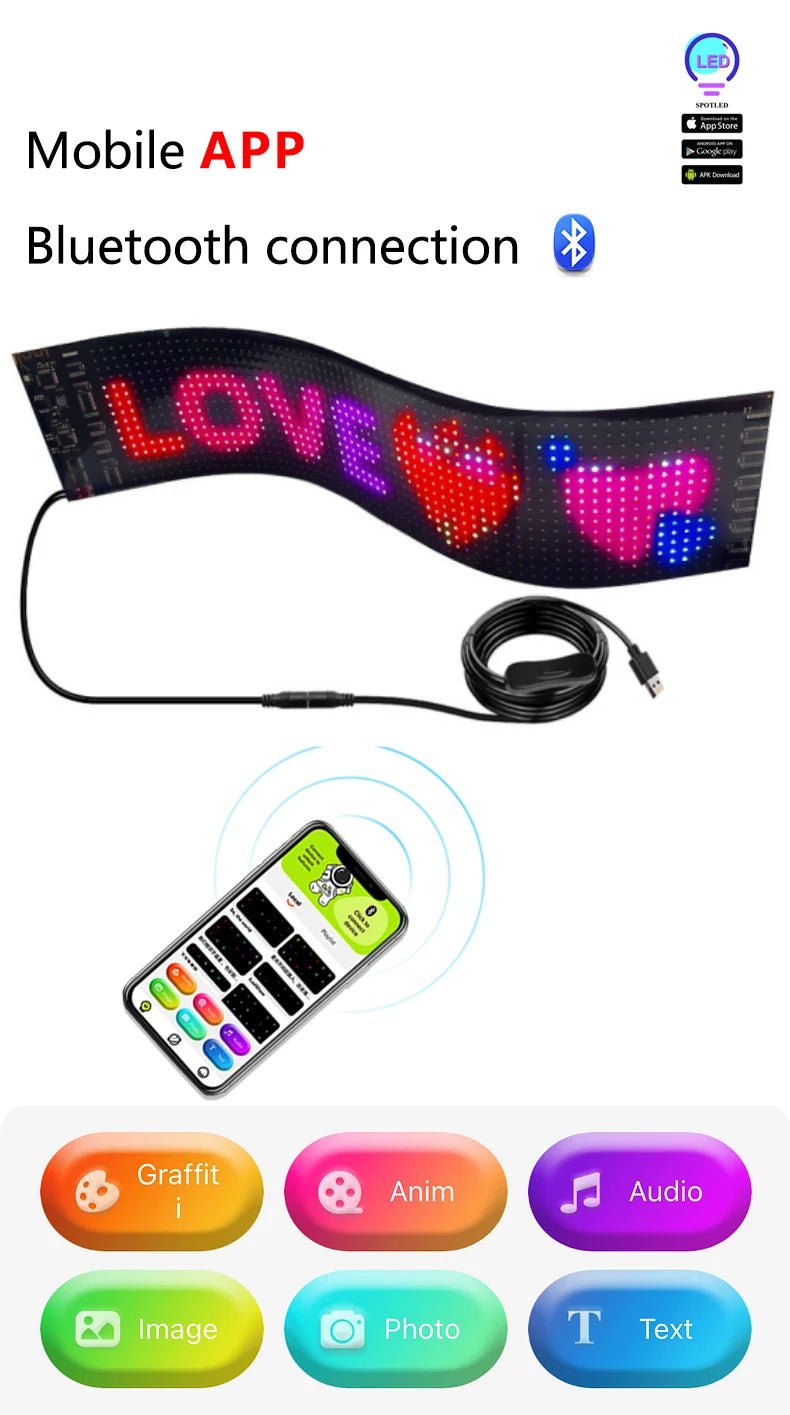 Display LED Flexível Programável para Exterior Personalizado