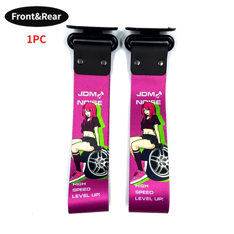 Correia de reboque para carro, decorativa, universal, estilo de corrida