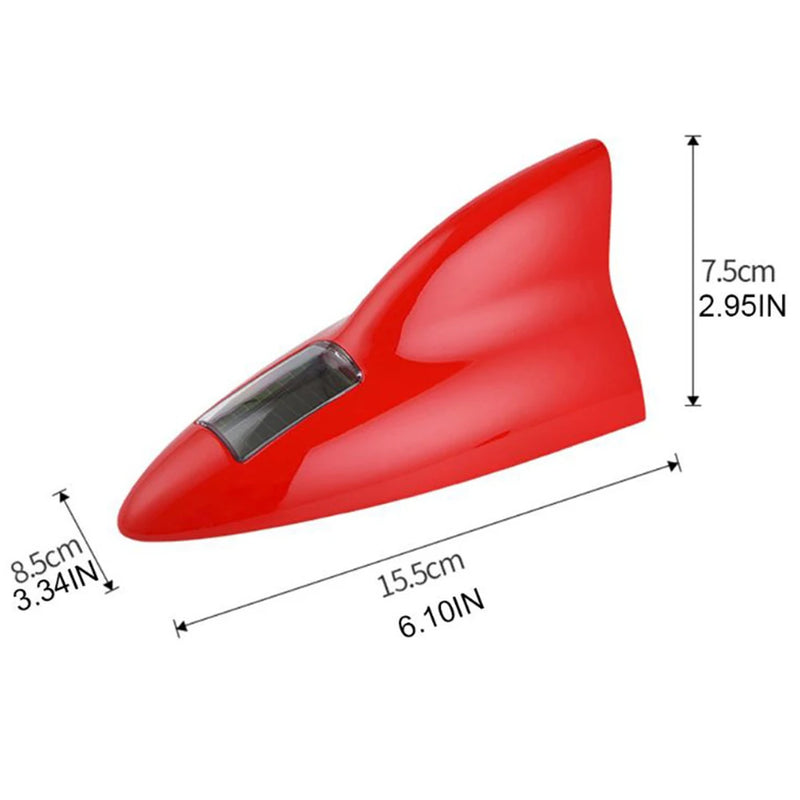 Antena Universal de Barbatana de Tubarão, Luz Solar para Carro, Luz Anticolisão