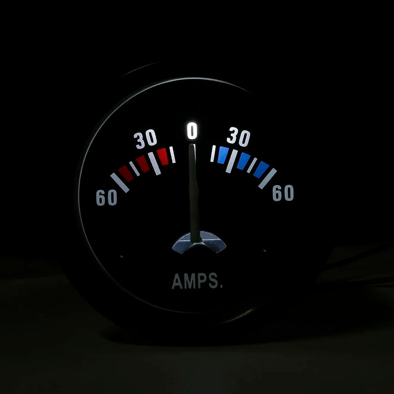 Medidor de Amperímetro Automotivo de 2 Polegadas e 52 mm 60-0-60A