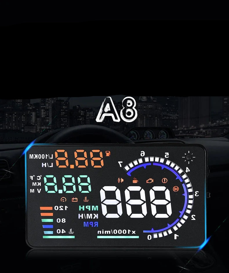 Velocimetro Painel LED Projetor de Para-Brisa OBD2