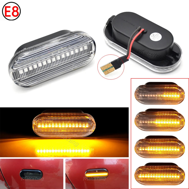 Lampadas Pisca de Led Laterais sequencial Bora Golf Passat Polo Ibiza 2 Peças Dinâmico