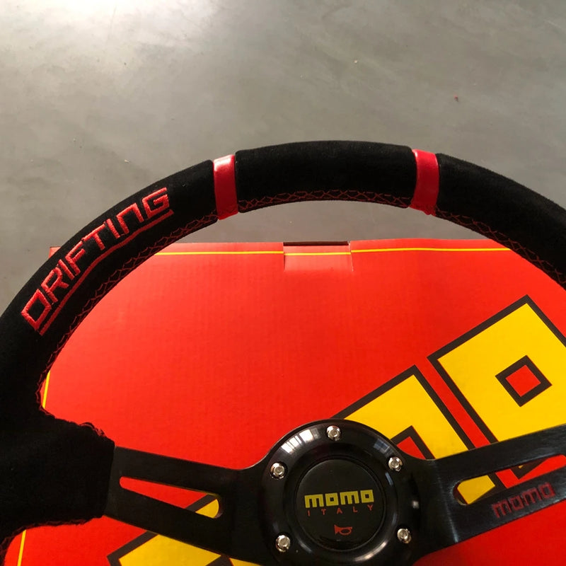 Volante de Corrida em camuça para Drift, Rally,Street e  Kart.
