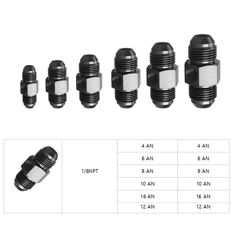 Adaptador Óleo Combustível em T AN4 AN6 AN8 AN10 AN12 Macho para Fêmea 1/8