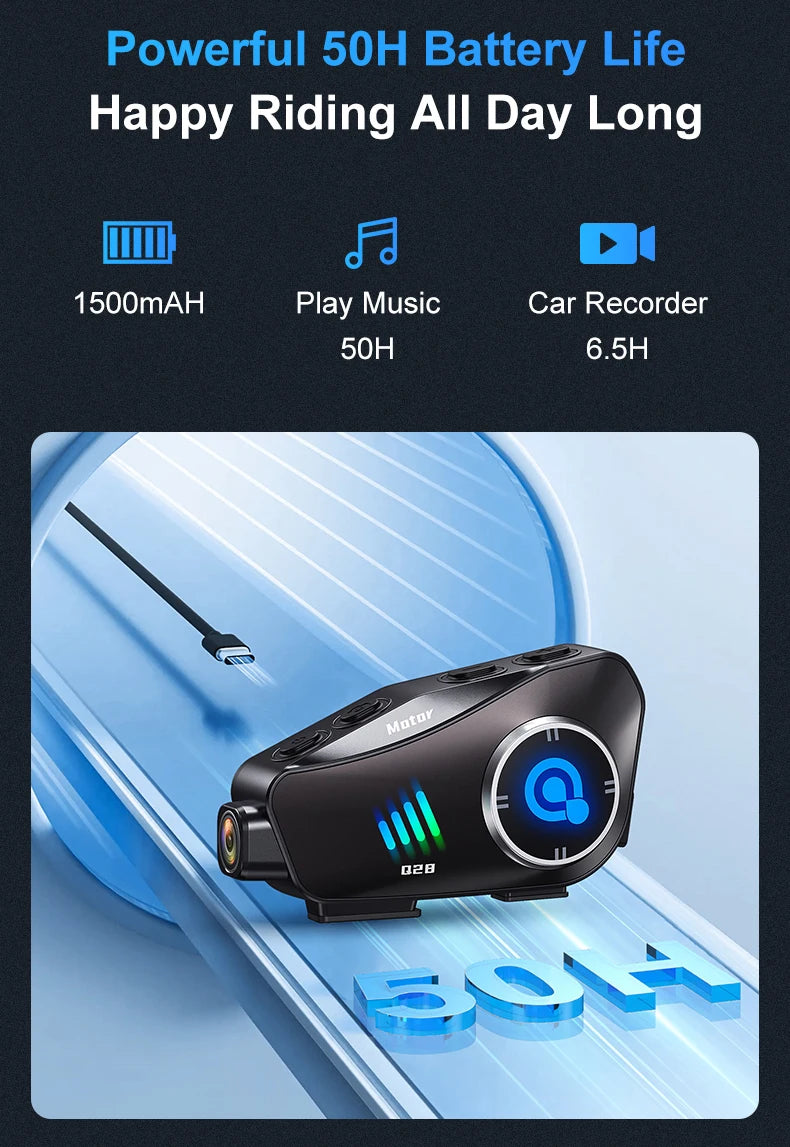 Gravador de capacete com Bluetooth e Wifi á Prova D´Água