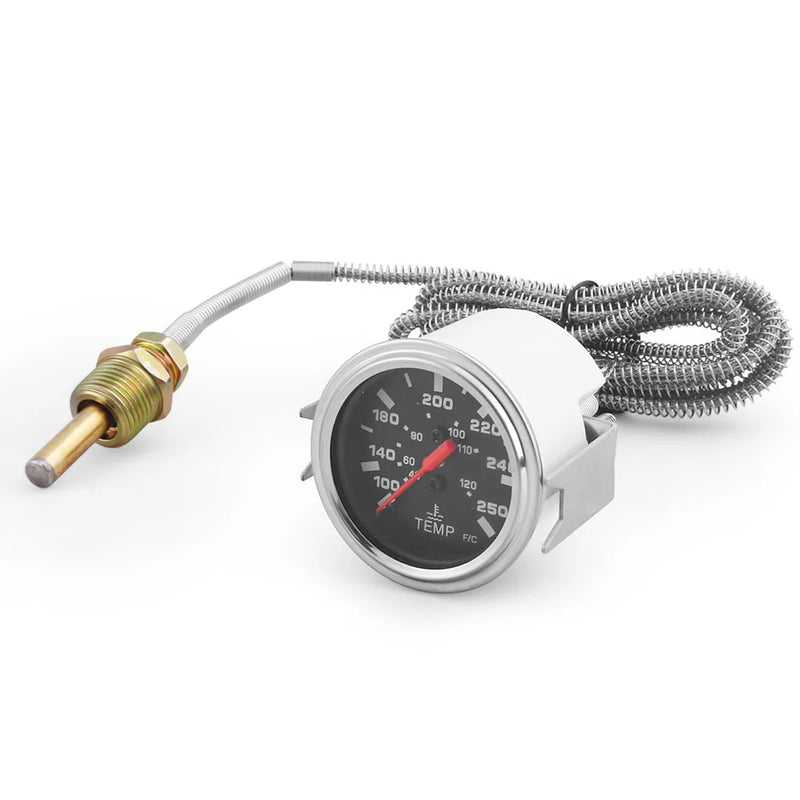 Medidor de Temperatura da Água 12V 52MM Mecânico 40-120℃/100-250℉ com Sensor NPT 1/2