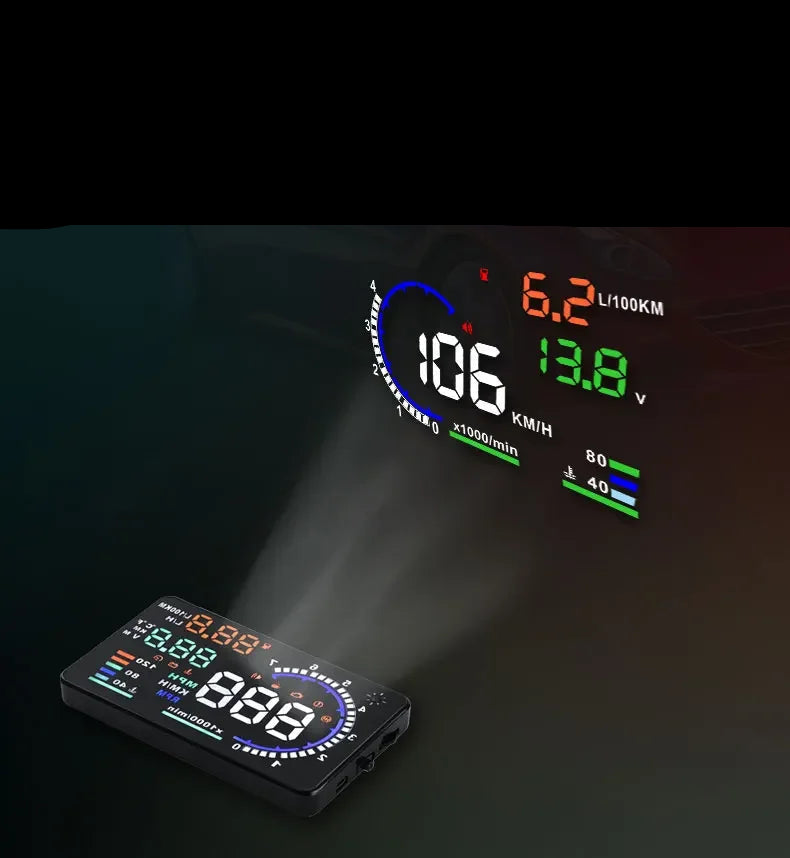 Velocimetro Painel LED Projetor de Para-Brisa OBD2