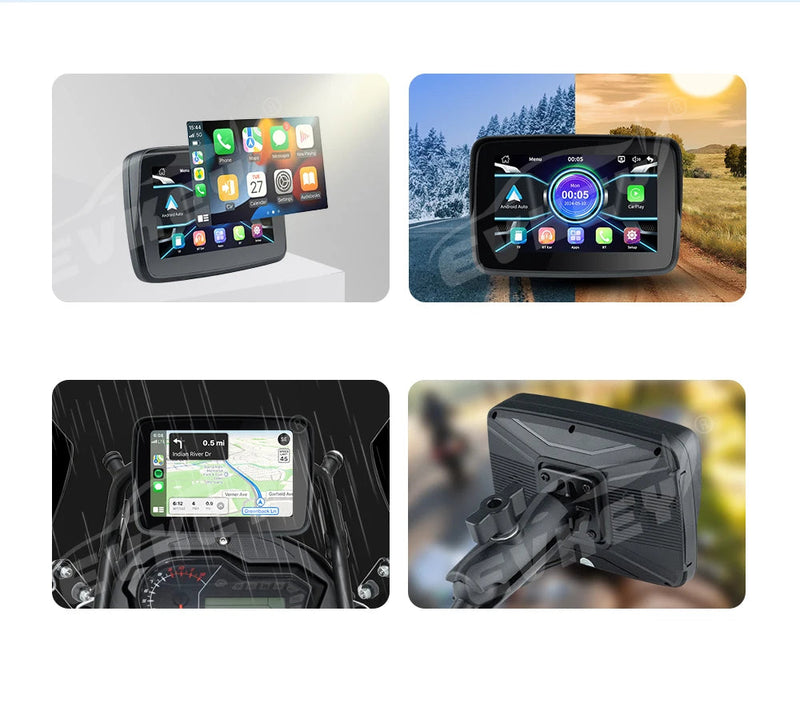 Velocimetro Painel Digital Carplay Android Prova D'Água para Motos