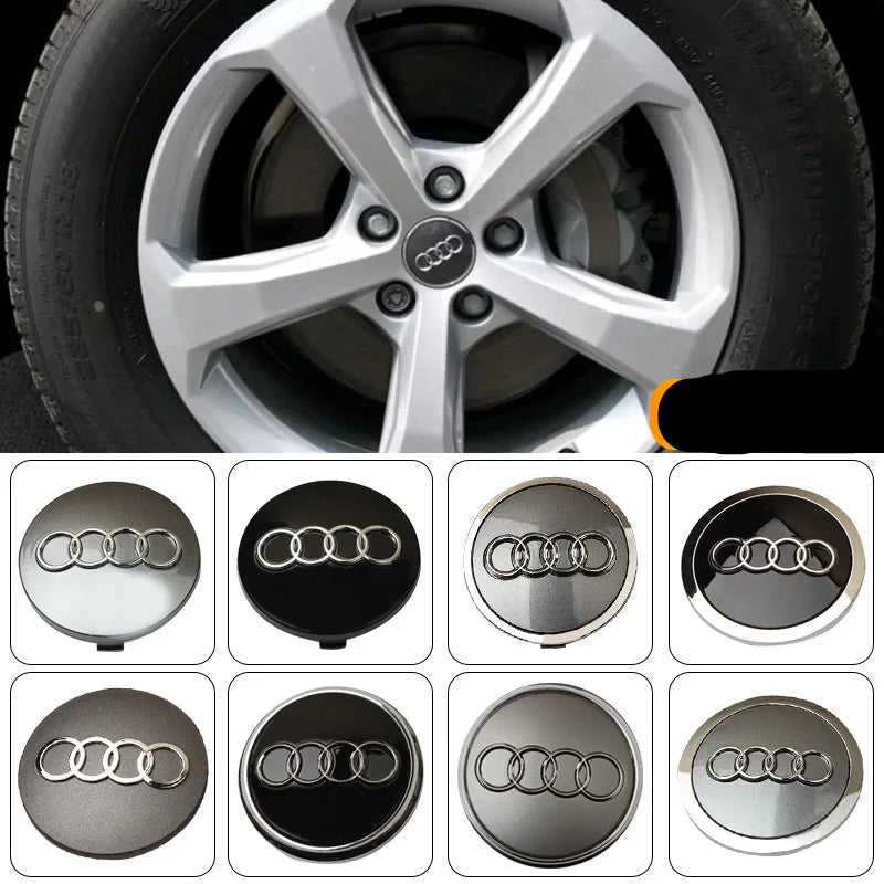 Tampas de Centro de Roda de Carro para Audi 4 Peças
