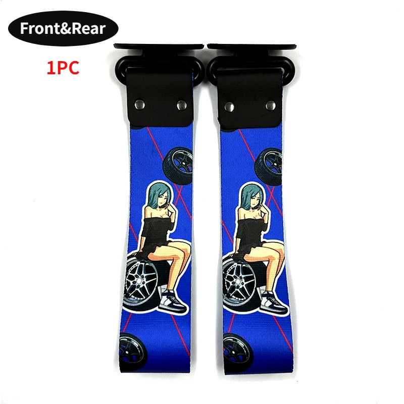 Correia de reboque para carro, decorativa, universal, estilo de corrida