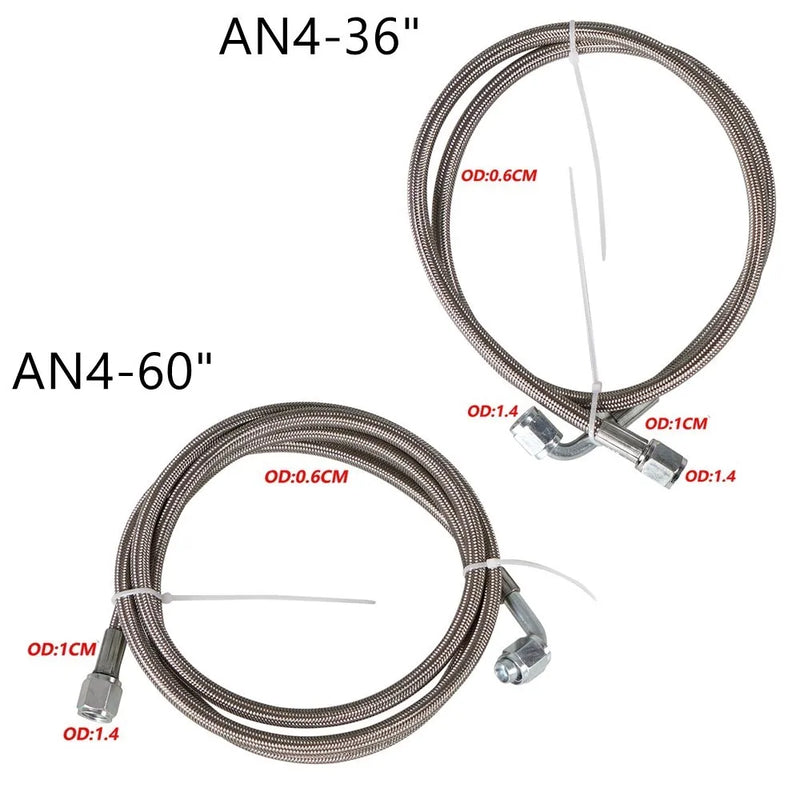 Kit de Linha de Óleo Turbo em Aço Inoxidável Trançado Universal
