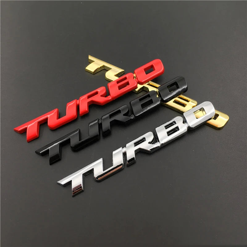 Emblema Adesivo  TURBO 3D Metal