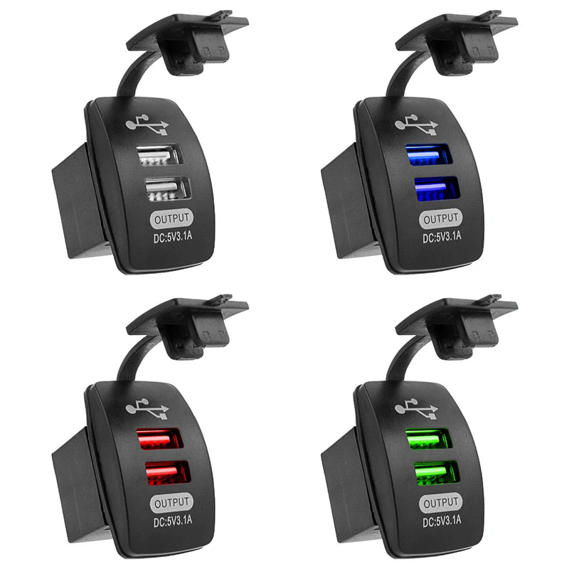 Tomada USB Carregador de Carro À Prova D'Água para Motocicleta, Barco, Marítimo, Caminhão e carro