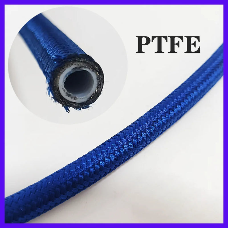 Mangueira Azul de Combustível Nylon Aço Inoxidável Trançado de Alta Temperatura
