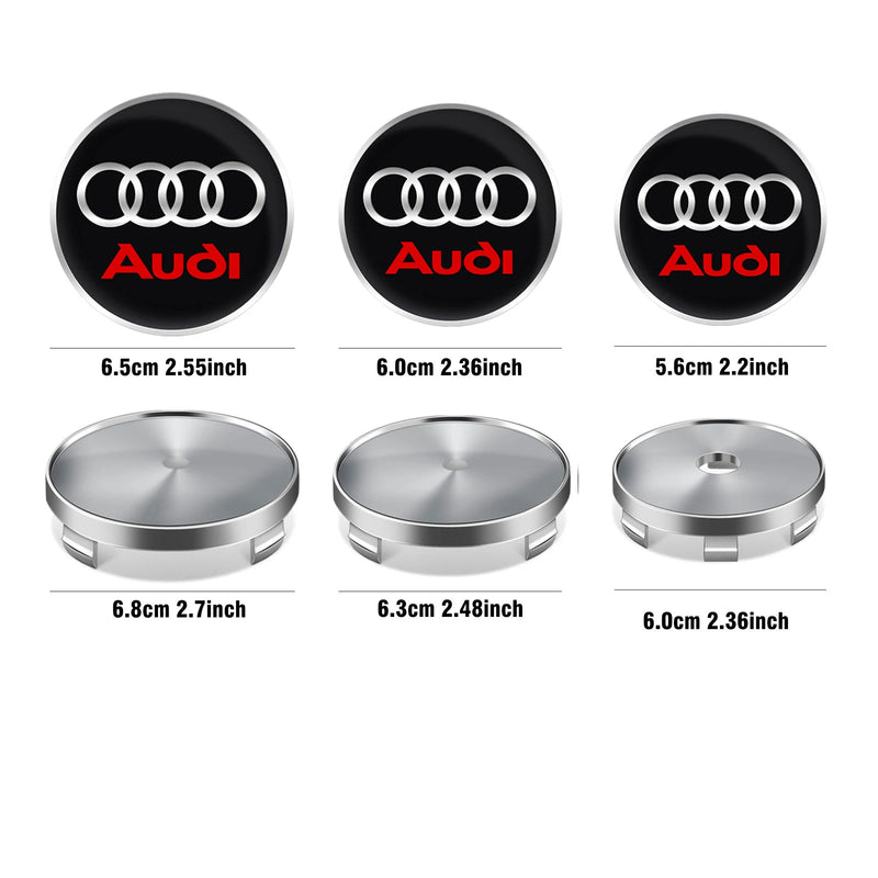 Calotas de Roda Adesivo Emblema AUDI 4 peças 56/60/65/68mm