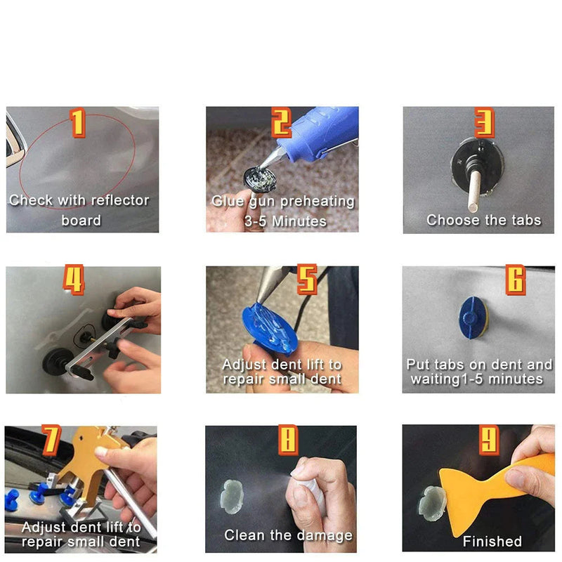 Kit Ferramentas de Reparo de Amassados sem Pintura para Automóveis