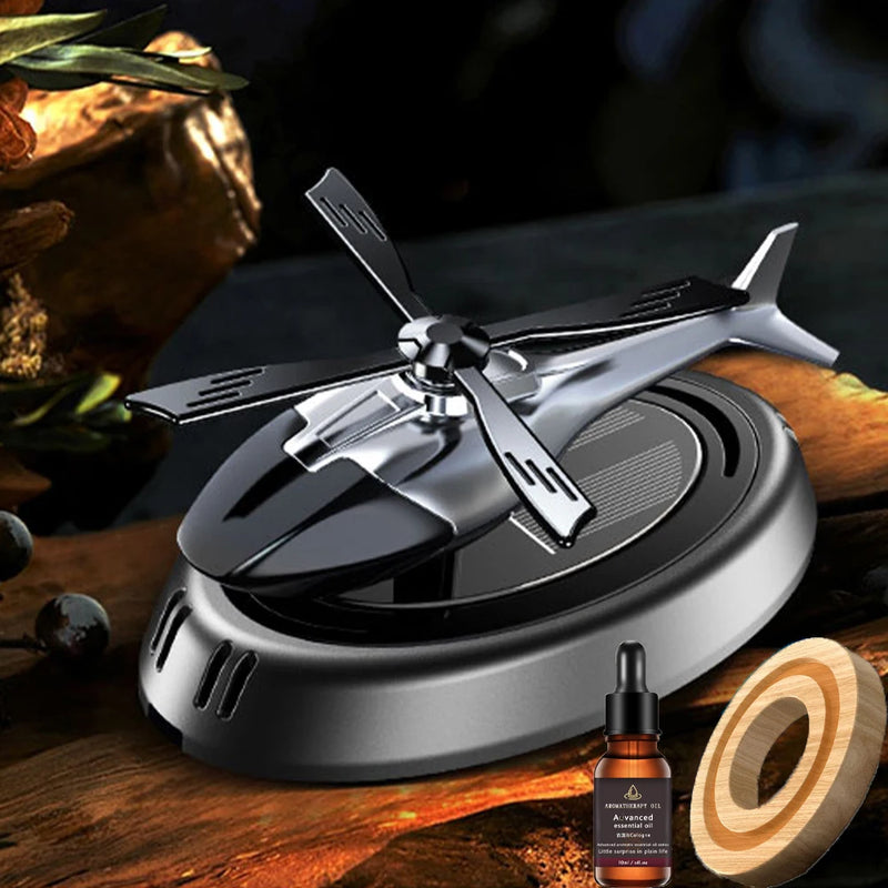 Difusor de aroma Helicóptero de Rotação Movido a Energia Solar Aromaterapia, Ambientador de Ar para Carro