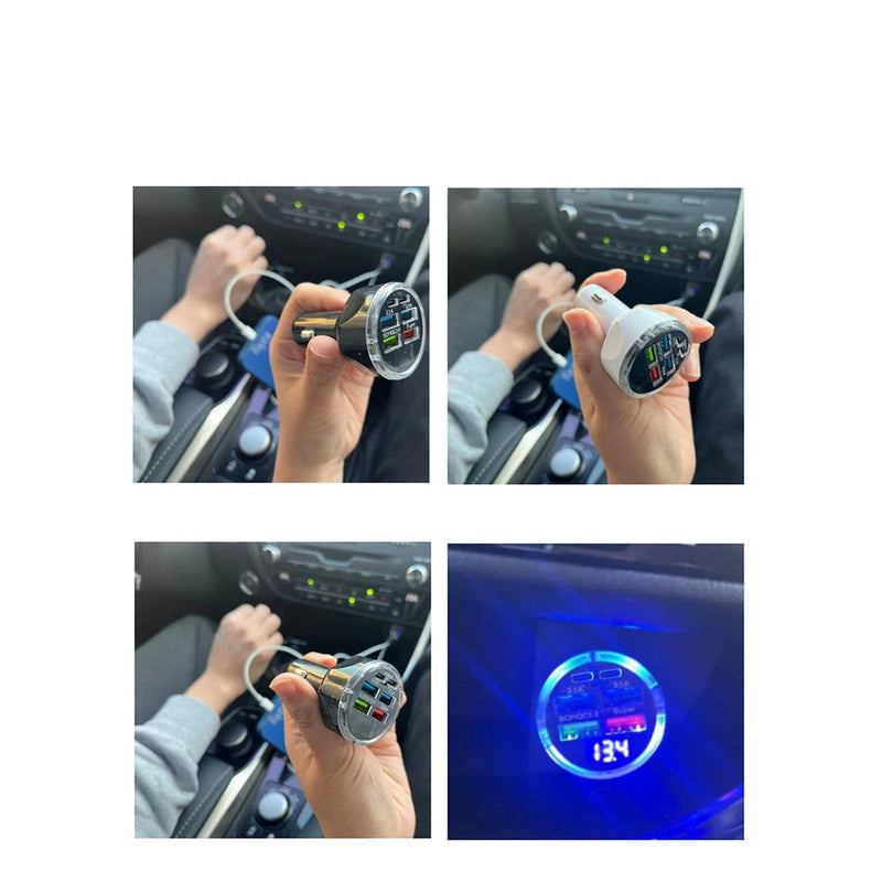 Carregamento Rápido com Visor Digital de 6 Portas