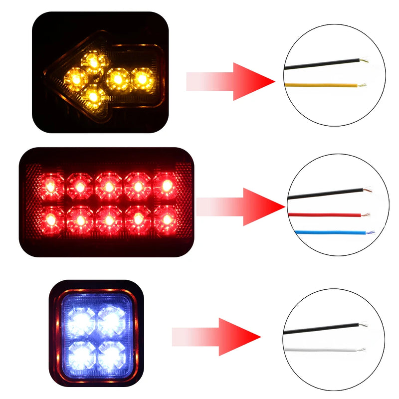Luzes 19LED Traseiras de Caminhão Reboques 12V 24V 1 unidade