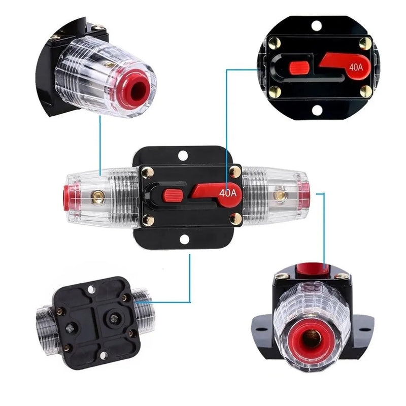 Disjuntor Rearmável Automotivo 150A 125A 100A 80A 60A 50A 40A 30A 20A 12V / 24V
