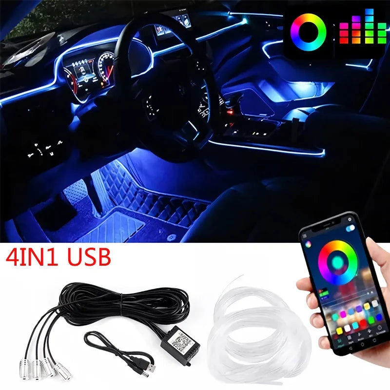 Luzes de Fio Led flexíveis com Controle de Aplicativo Neon