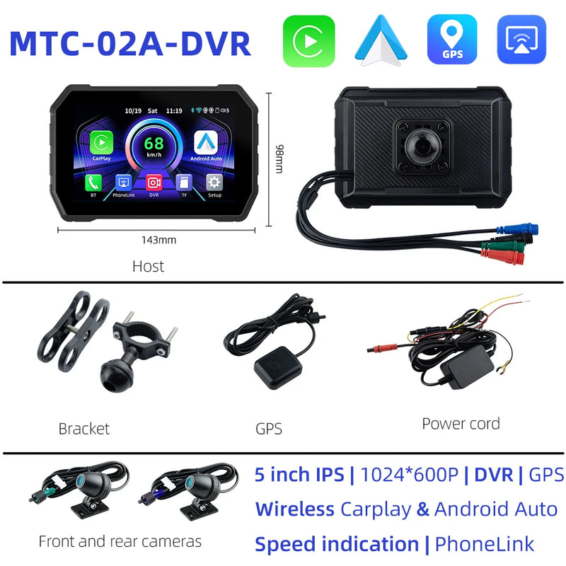 Velocimetro Painel Digital Carplay Android Prova D'Água para Motos