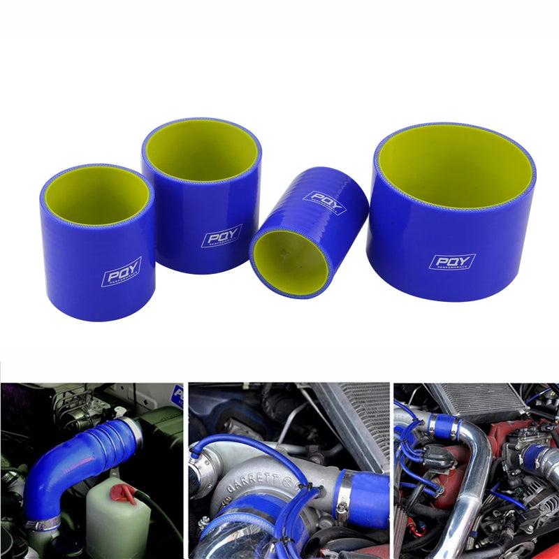 Mangueira de acoplamento de tubo de admissão de turbo intercooler de silicone reto azul e amarelo de 2" 51 mm